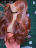 Kes x lilbit_collections 24 inch 5x5  Glueless human hair HD lace closure wigs 200% density body wave wigs orange color